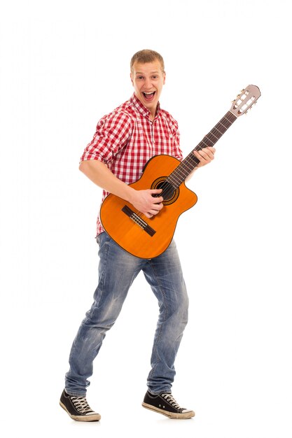 Young musician with a guitar