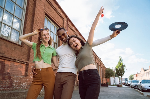 Free photo young people having fun