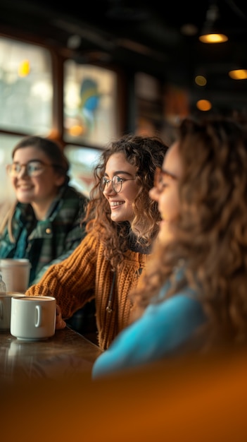 Free photo young people relaxing together