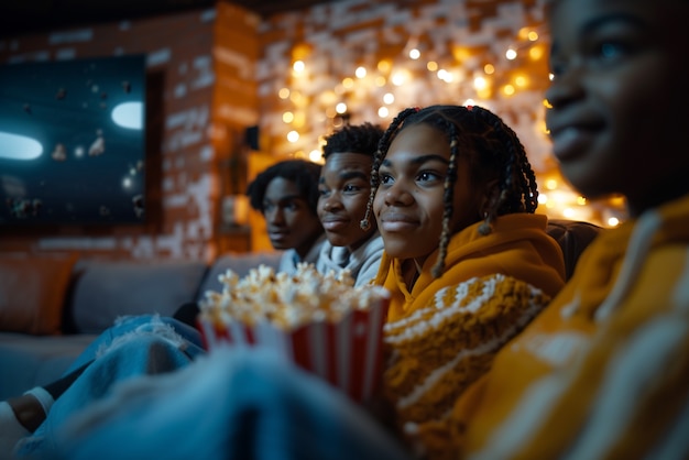 Young people relaxing together