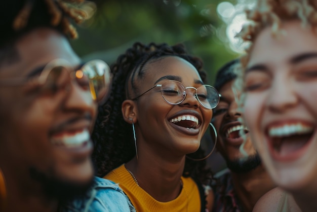 Young people relaxing together