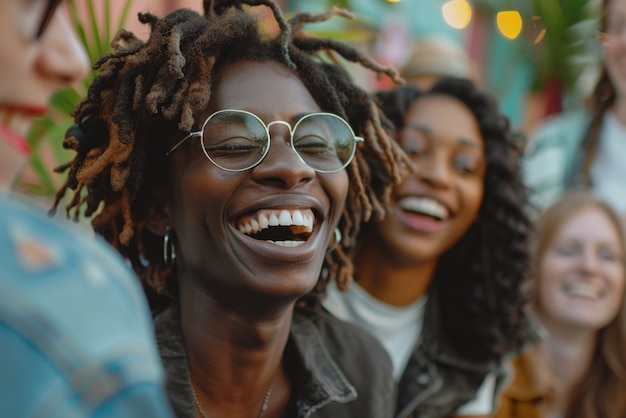 Free photo young people relaxing together