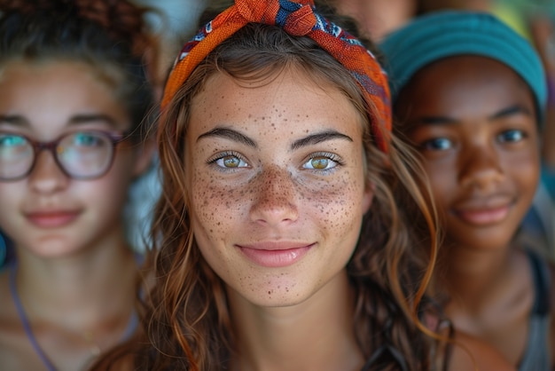 Young people relaxing together