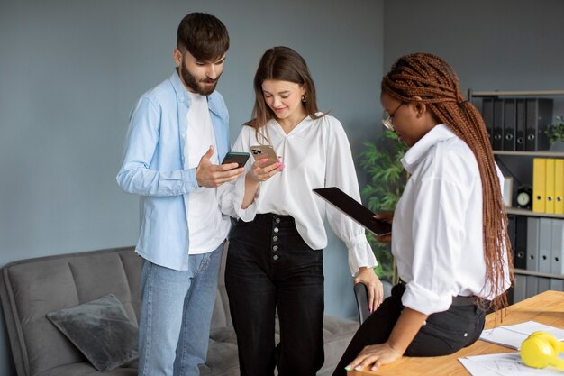 Young people working together in a startup company