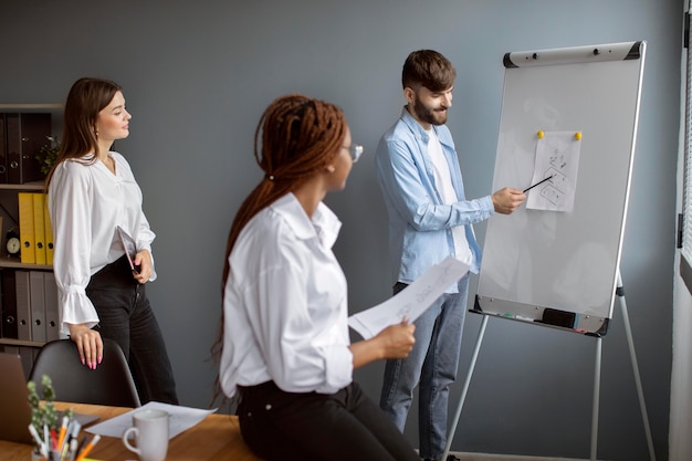 Young people working together in a startup company