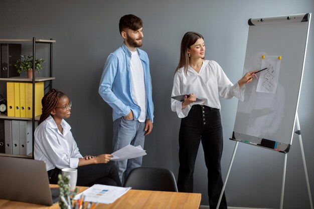 Young people working together in a startup company