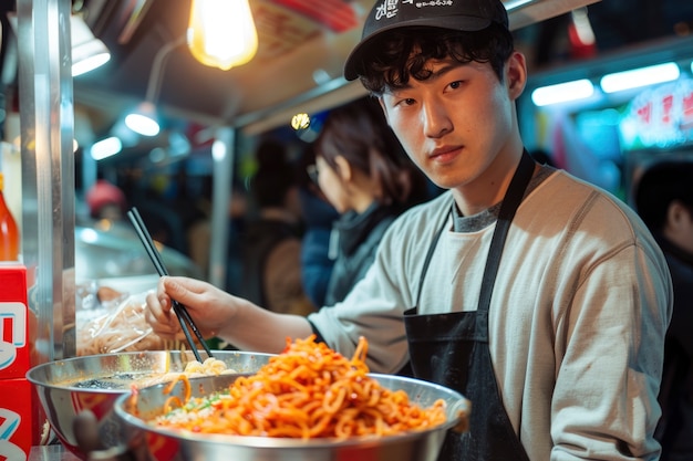 Young person enjoying a meal