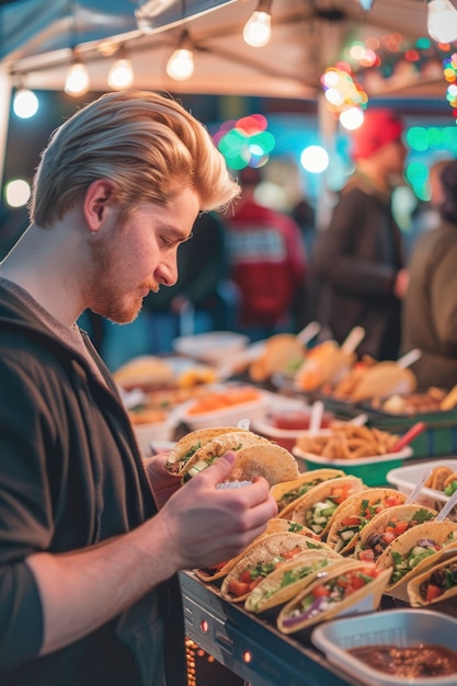 Free photo young person enjoying a meal