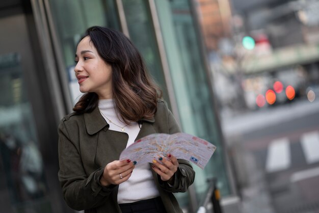 Young person traveling through japan