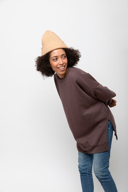 Young person wearing hoodie mockup