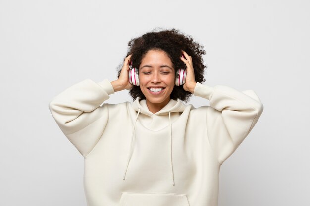 Young person wearing hoodie mockup