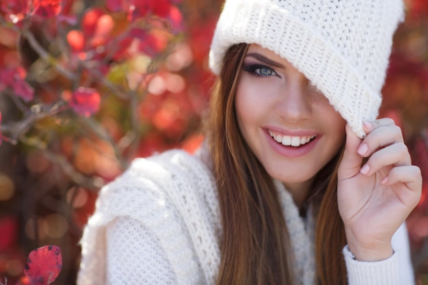 young pretty woman portrait outdoors