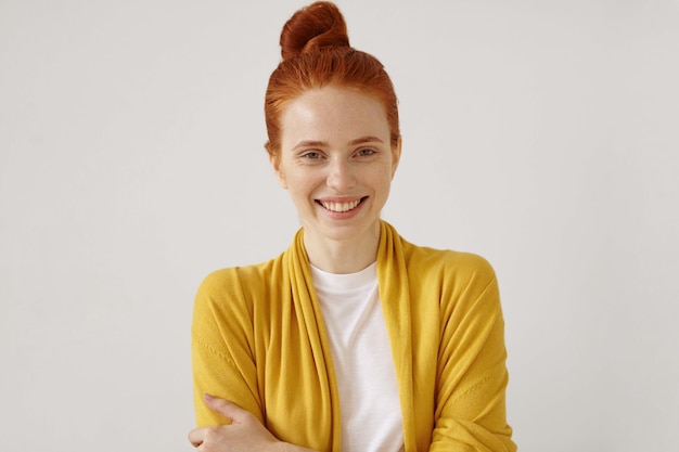 Free Photo young redhead woman posing