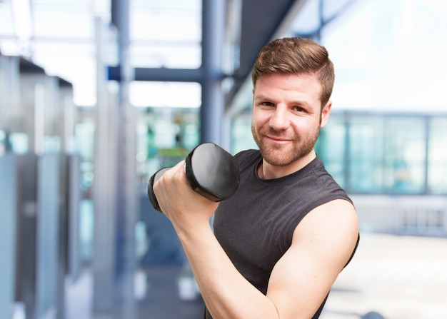 young sports man happy expression