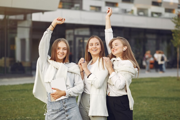 Young students on a student campus