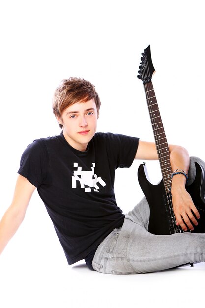 Young teenager with guitar