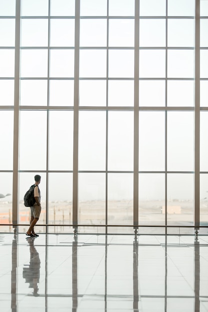 Young tourist waiting for flight