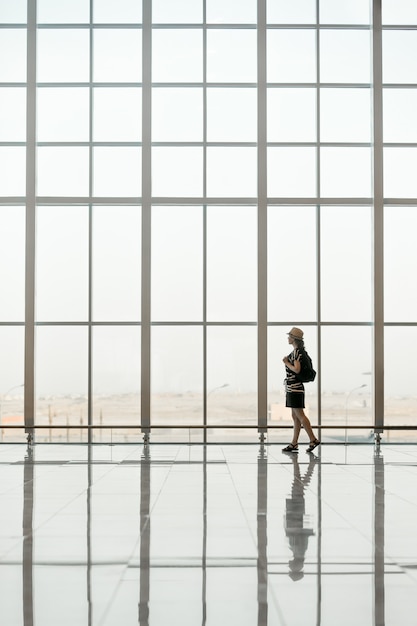 Young traveler waiting for flight