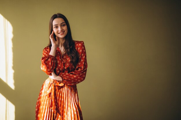 Young woman in a beautiful dress