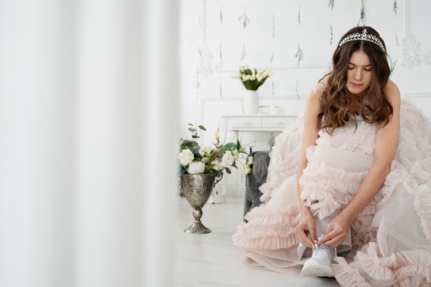 Young woman celebrating her quinceanera