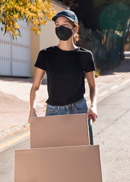 Young woman delivering an order