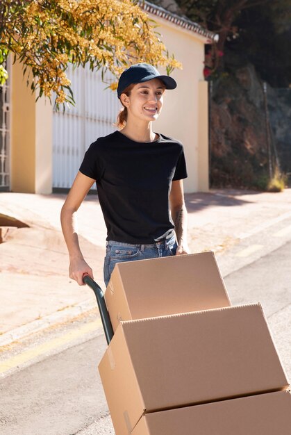 Young woman delivering an order