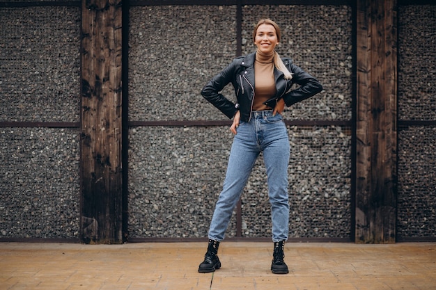 Free photo young woman demonstrating upper cloths