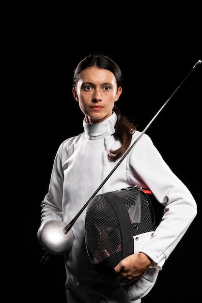 Young woman doing fencing