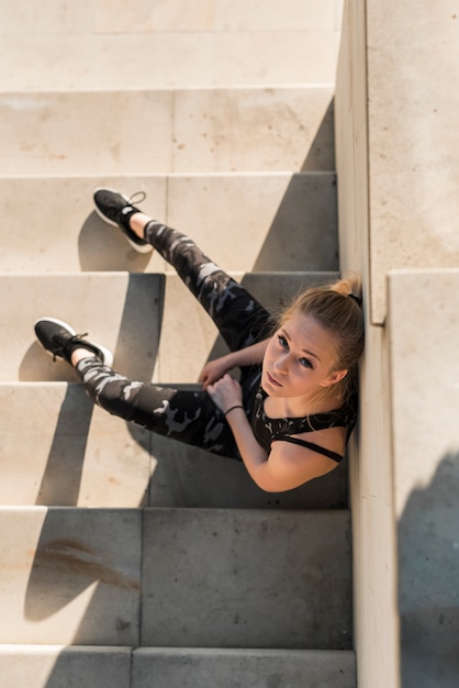 Young woman doing sport in the park