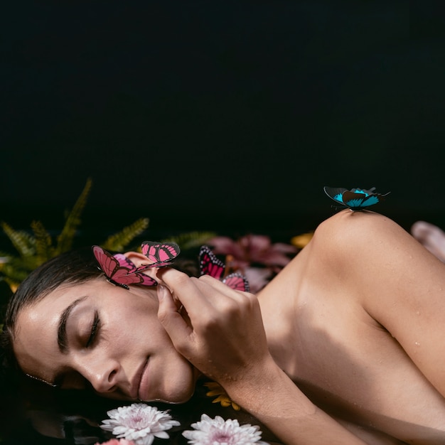 Young woman enjoying therapeutic treatment