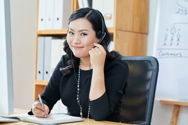 Young woman enjoying work