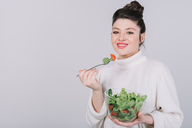 Young woman having a healthy meal