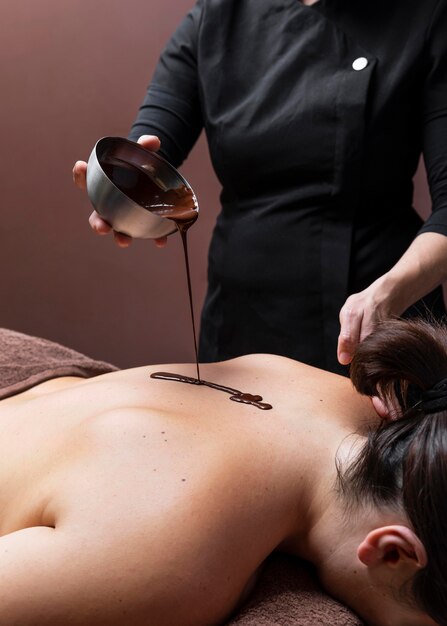 Young woman having a treatment at a beauty salon