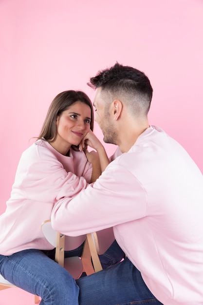 Young woman looking at boyfriend