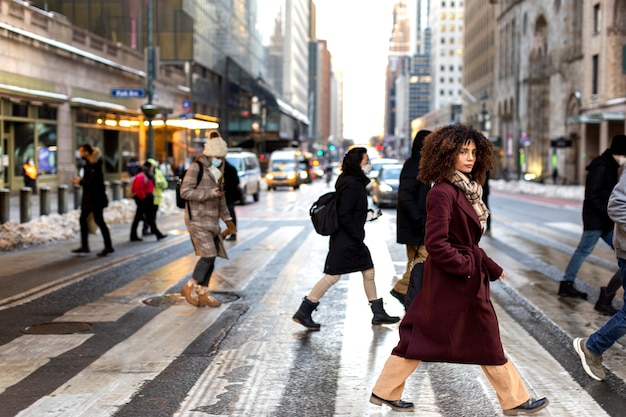 Free Photo young woman in new york city during daytime