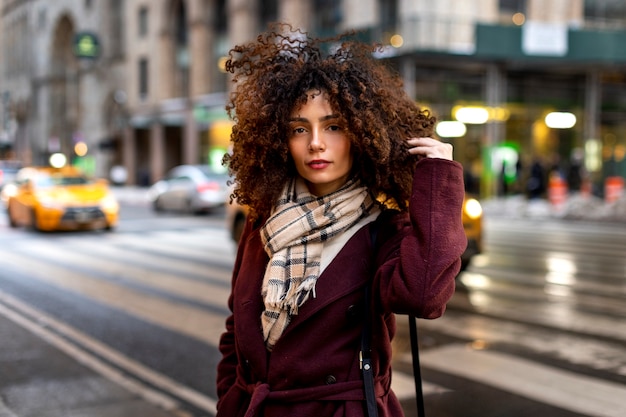 Young woman in new york city during daytime