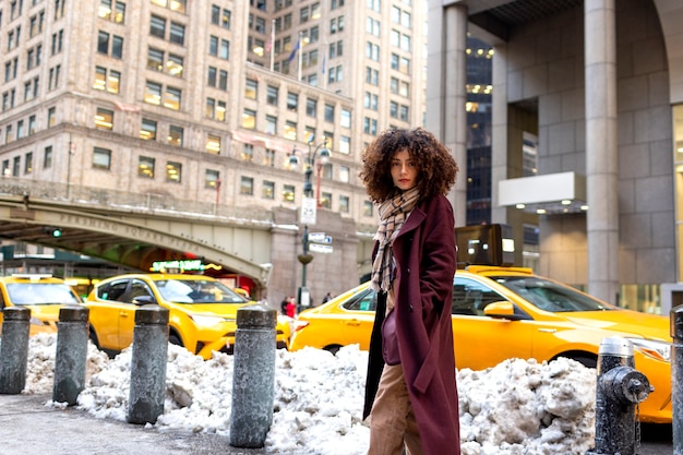 Young woman in new york city during daytime