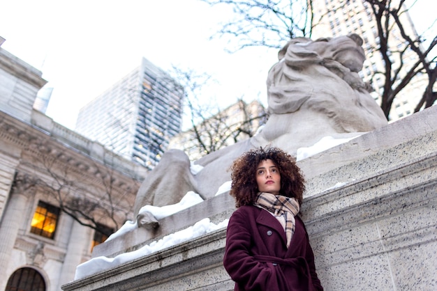 Young woman in new york city during daytime