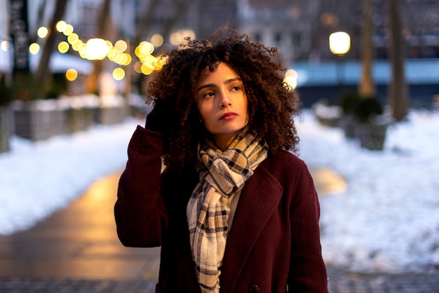 Young woman in new york city during daytime