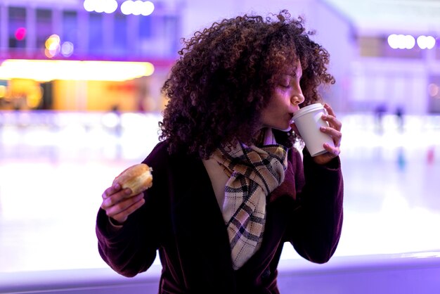 Young woman in new york city during daytime