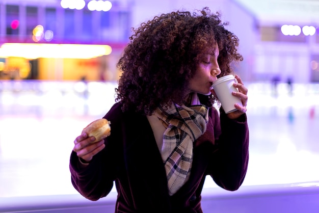 Young woman in new york city during daytime