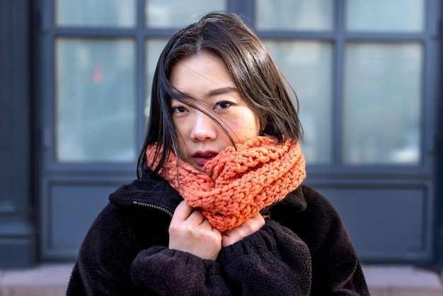 Young woman in new york city during daytime