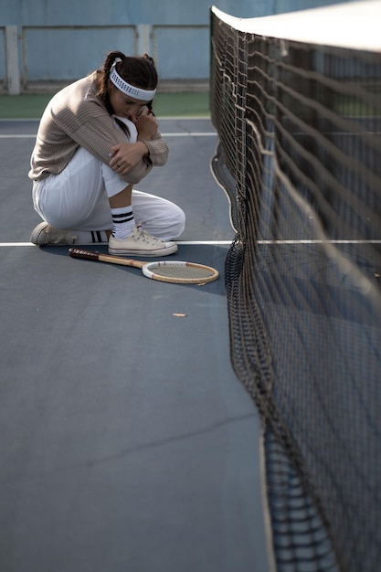 young woman playing tennis