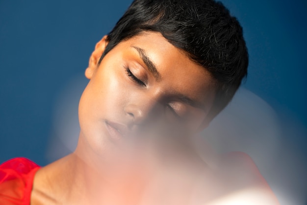 Young woman portrait close up