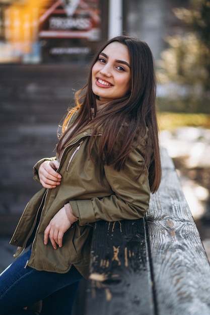 Young woman portrait in the street