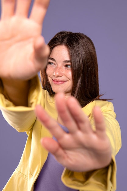 Young woman posing medium shot