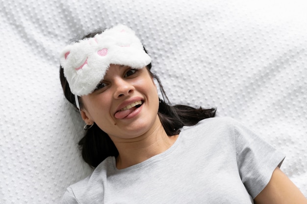 Young woman relaxing alone at home