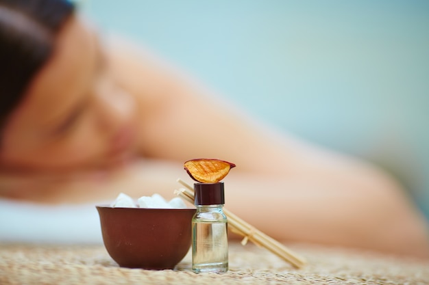 Free photo young woman in spa environment