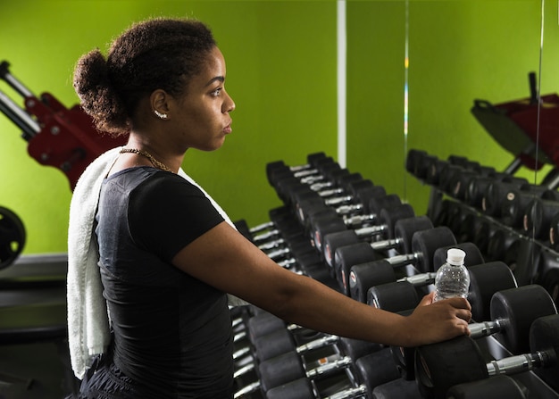 Young woman training in the gym