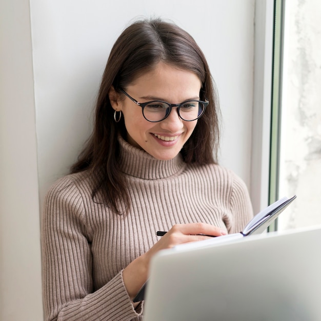 Young woman using a laptop